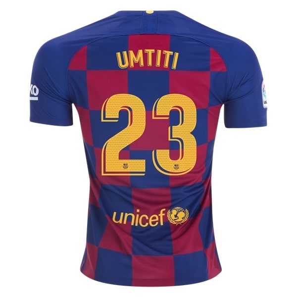 Camiseta Barcelona NO.23 Umtiti 1ª 2019-2020 Azul Rojo